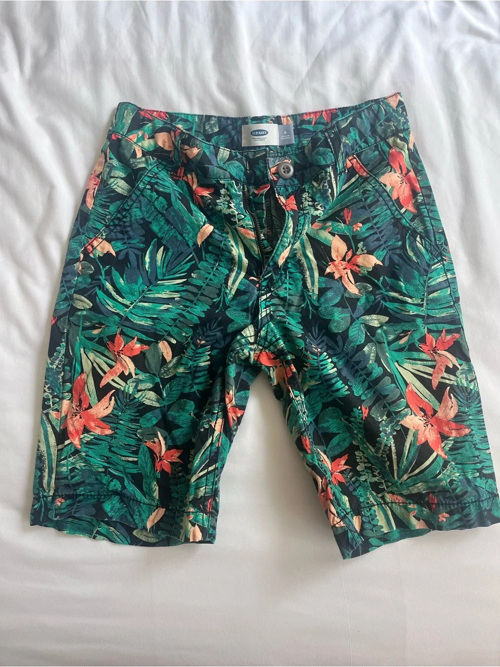 Green Tropical Print boys Shorts and blue cotton boys shorts
